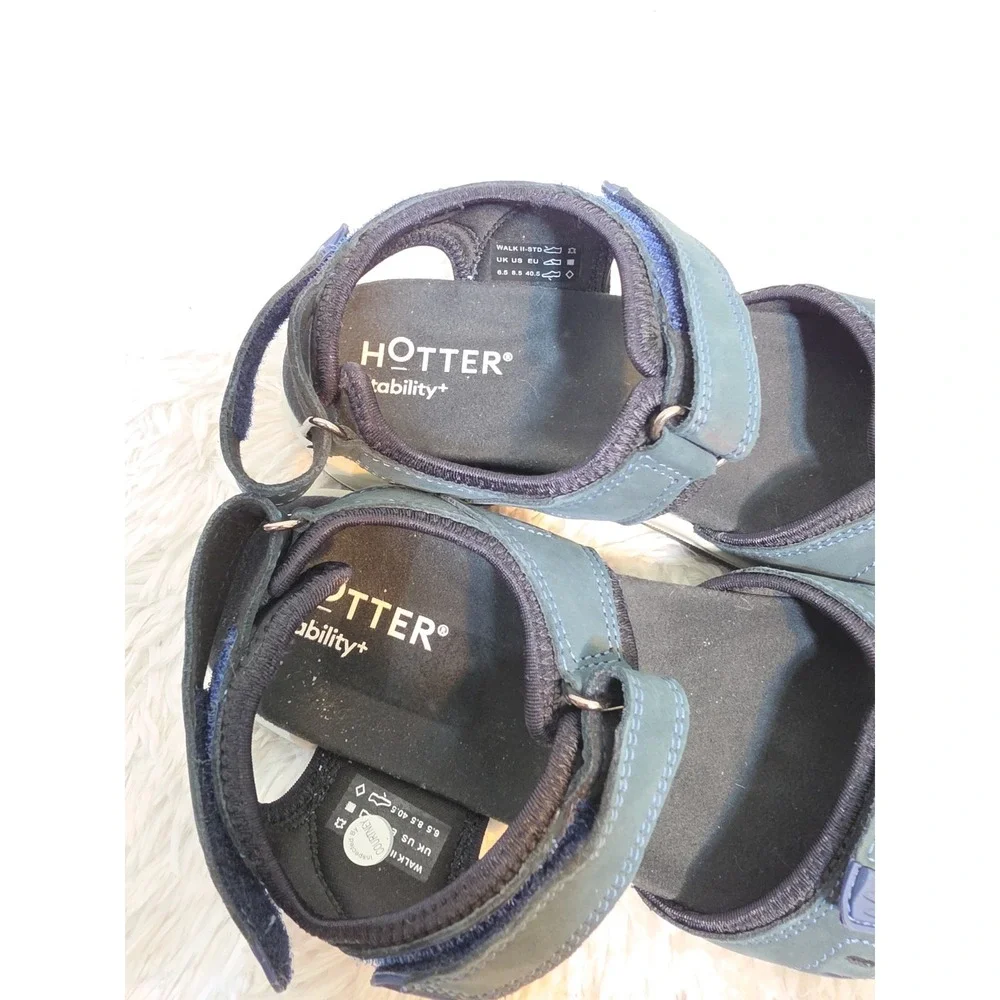 Hotter Stability Strappy Sandals Strap back Blue Women's Size 8.5